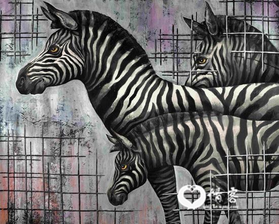 ▲ 国画《文明》之一 141cm×181cm 2003年