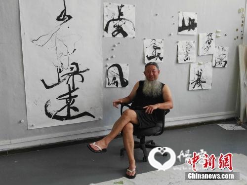 邵岩接受记者采访。中新网记者 宋宇晟 摄