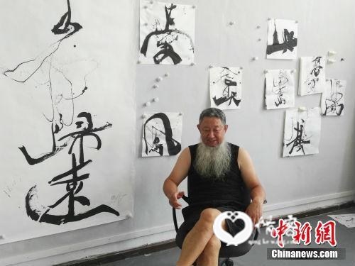 邵岩接受记者采访。中新网记者 宋宇晟 摄