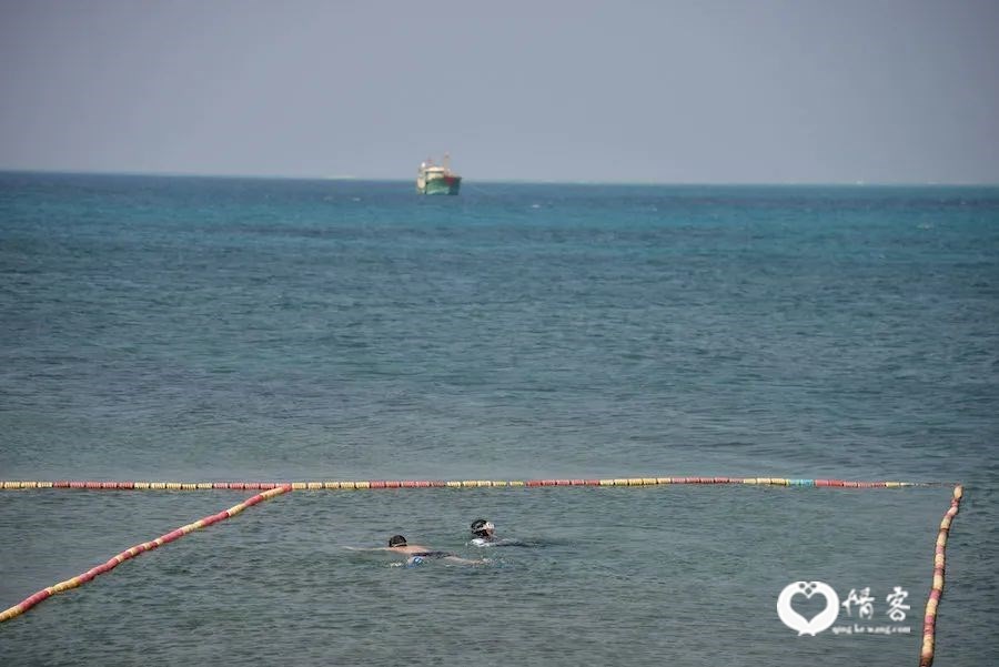 游客在鸭公岛周边指定海域里游泳 视觉中国